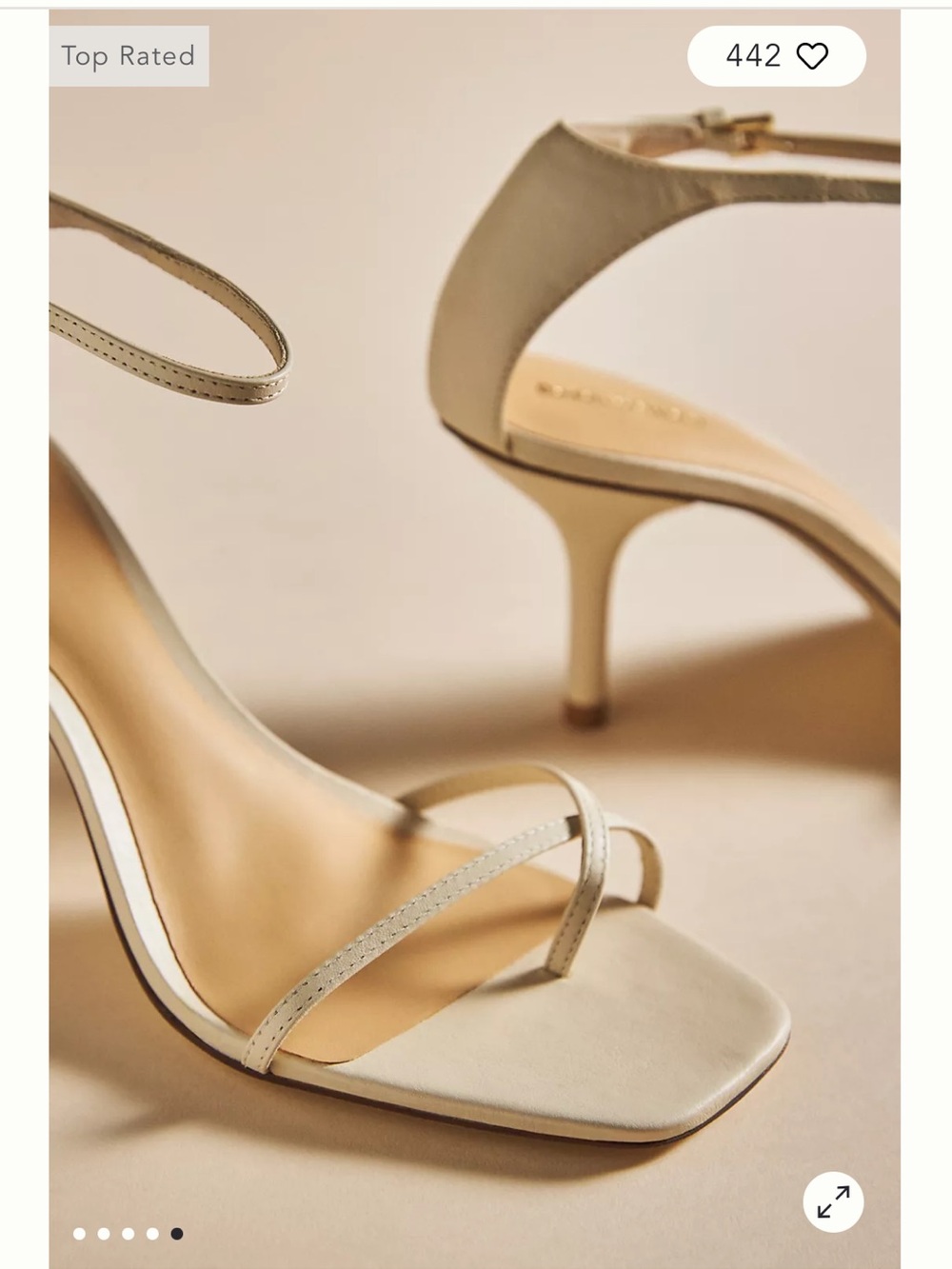 Reformation Gigi Cream Strappy Ankle-Strap Heels Anthropologie size 5 - Picture 9 of 10